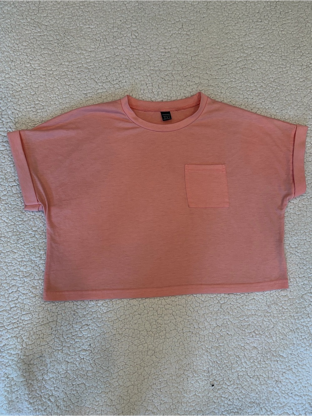 Short Sleeve cropped Pocket Tee - Pink xs
